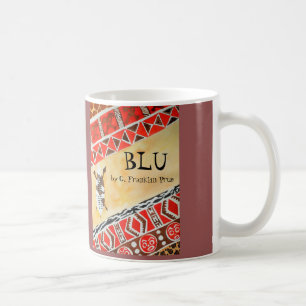 Taza De Café Cubierta de libro azul de la acuarela
