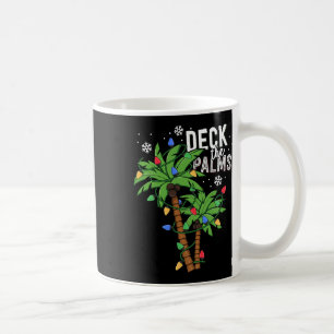 Taza De Café Cubierta Las Palmas Tropicales De Navidades Hawaii