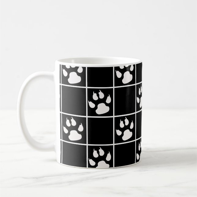Taza De Café Cubo blanco negro de cristal de ventana retráctil (Izquierda)