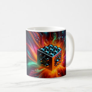Taza De Café Cubo de Energía Cósmica Abstracto