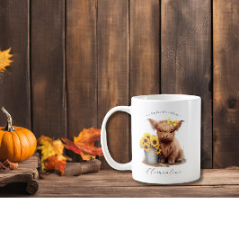 Taza De Café Cubo de girasol de vaca Highland
