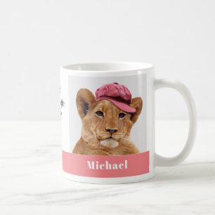 Taza De Café Cubo de leones lindo Nombre y mensaje personalizad