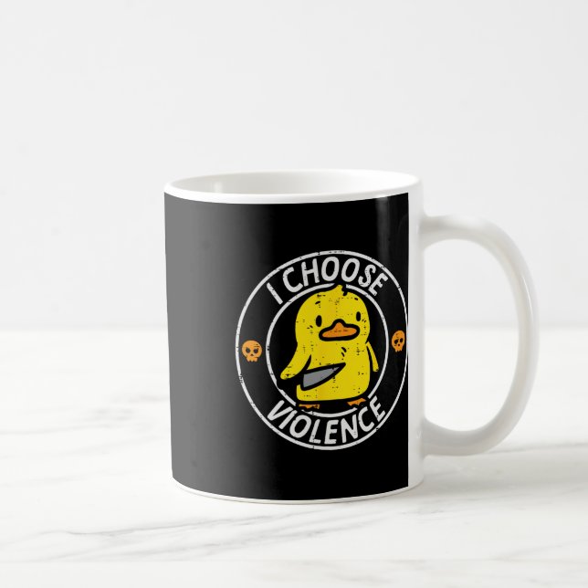Taza De Café Cuchillo de pato elijo gracioso Chiste sarcasmo Hu (Derecha)