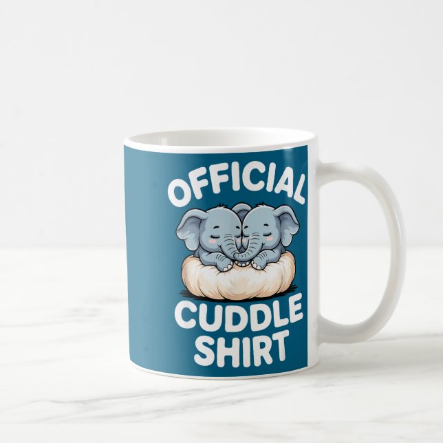 Taza De Café Cuddle Shirt Cute Baby Elephant Snuggle  (Derecha)