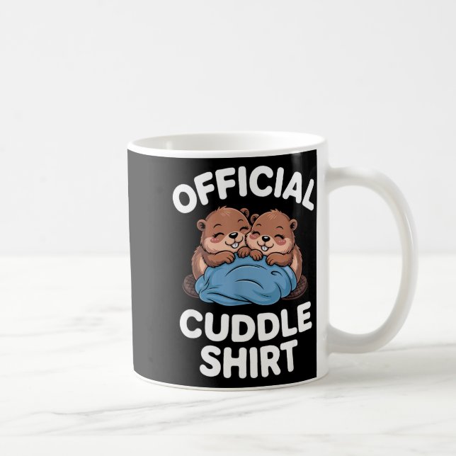 Taza De Café Cuddle Shirt Cute Beavers Snuggling  (Derecha)