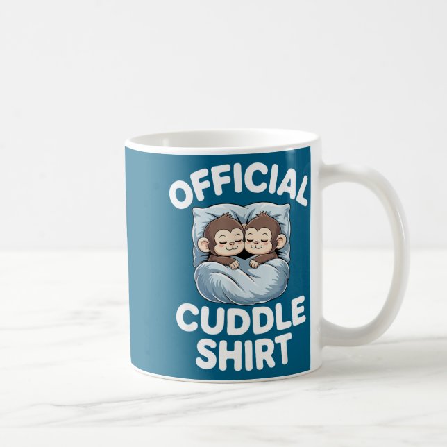 Taza De Café Cuddle Shirt Cute Sleepy Monkey Couple  (Derecha)