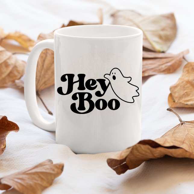 Taza De Café Cue Hey Boo Funny Ghost Halloween (A cute Halloween gift for your Boo!)