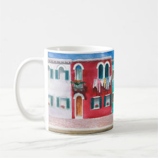 Taza De Café Cuenca hidrográfica dibujada a mano paisaje de Ita