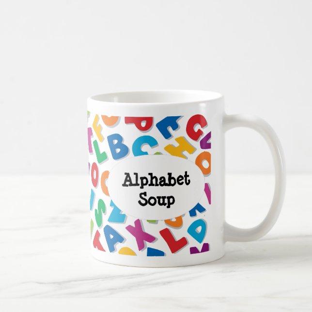 Taza De Café Cuenco para sopa Alphabet (Derecha)