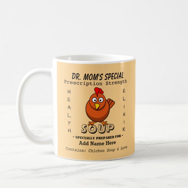 Taza De Café Cuenco para sopa de pollo personalizado (Izquierda)