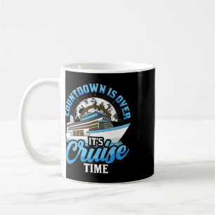 Taza De Café Cuenta Regresiva De Barco De Crucero Terminada Es