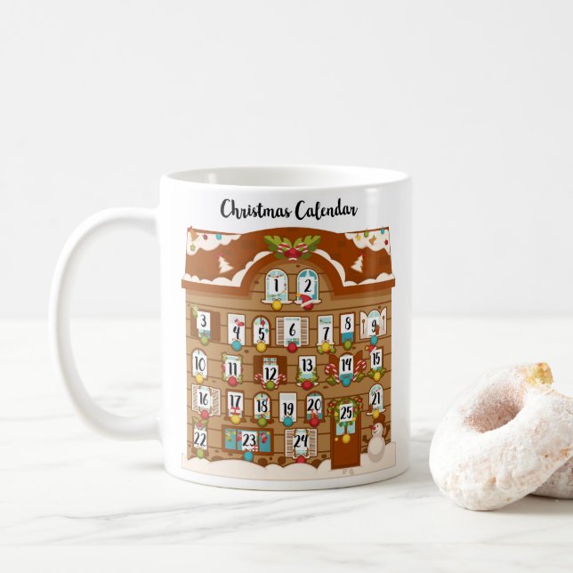 Taza De Café Cuenta Regresiva Para Navidades Calendario Anticip (Con donut)