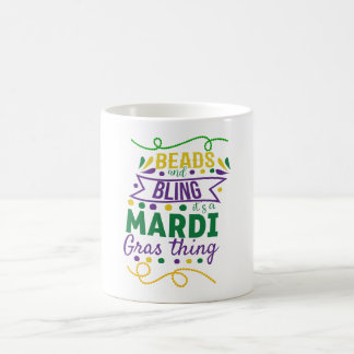 Taza De Café Cuentas y Brillo Es Cosa de Mardi Gras