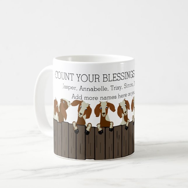 Taza De Café Cuente tus bendiciones con los amantes de las cabr (Anverso izquierdo)