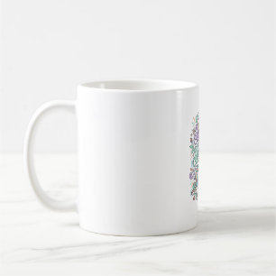 Taza De Café Cuerno Agudo Corazón Suave Unicornio Fondo Blanco