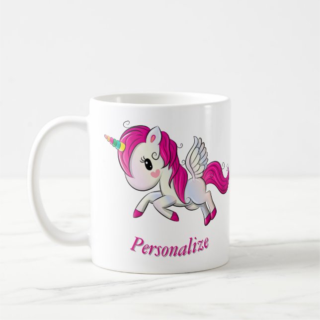 Taza De Café Cuerno de arcoiris de Unicornio y Pegasus (Izquierda)