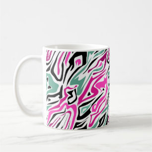 Taza De Café Cuero de cebra abstracto sin costuras moderno negr