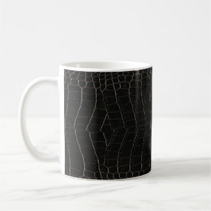 Taza De Café Cuero de cocodrilo lujoso: textura textil.
