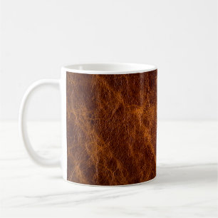 Taza De Café Cuero textualero de cuero marrón, textura, fondo,b