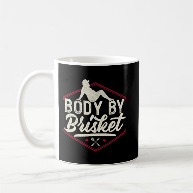 Taza De Café Cuerpo de hombres por Brisket Shirt Funny Steak Lo (Izquierda)