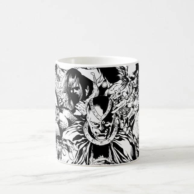 Taza De Café Cuerpo de Linternas Negras - Negro y Blanco (Centro)