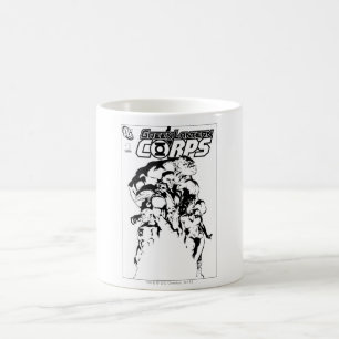 Taza De Café Cuerpo verde de la linterna, blanco y negro