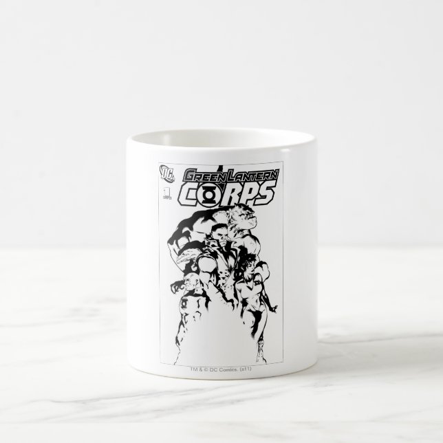 Taza De Café Cuerpos de linternas verdes, negros y blancos (Centro)