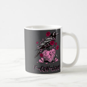 Taza De Café Cuervo Anti San Valentín Oscuro Gótico Roto