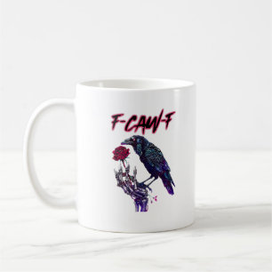 Taza De Café Cuervo divertido F-Caw-F Temporada espeluznante Ha