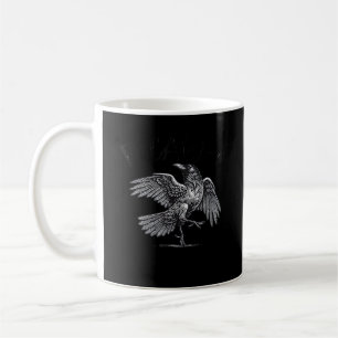 Taza De Café Cuervo, F-Caw-F Pájaro Divertido Luna Gótica Humor
