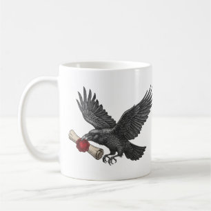 Taza De Café Cuervo mensajero Arte Macabro Oscuro Amor Gótico