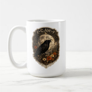 Taza De Café Cuervo Místico Bajo la Luna Estética Celestial Osc