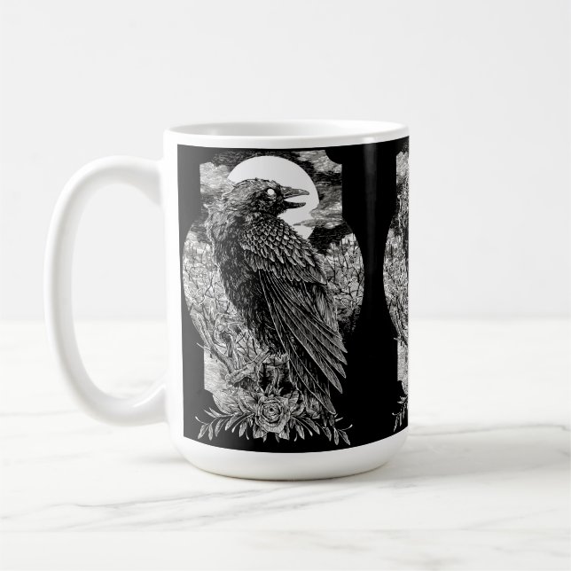 Taza De Café Cuervo Místico Oscuro (Izquierda)