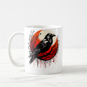 Taza De Café Cuervo Negro Cuervo Cuervo Luna Roja