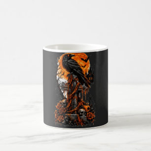 Taza De Café Cuervo y cementerio embrujado