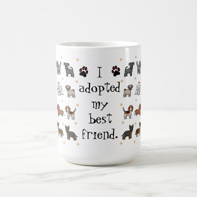 Taza De Café Cuesta que adopté mi mejor amigo perro (Centro)