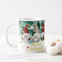 Taza De Café Cuesta tres gnomos Feliz Bosque de Navidad