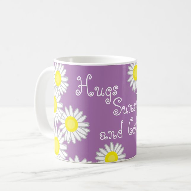 Taza De Café Cuestión de margarita amarilla y blanca dice (Anverso izquierdo)