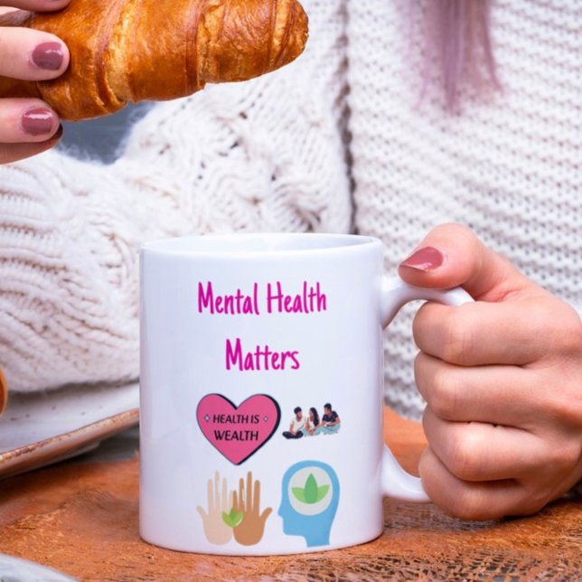 Taza De Café Cuestiones de salud mental personalizables (Subido por el creador)
