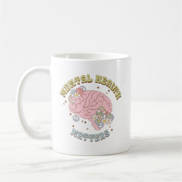 Taza De Café Cuestiones de salud mental retro aconsejables