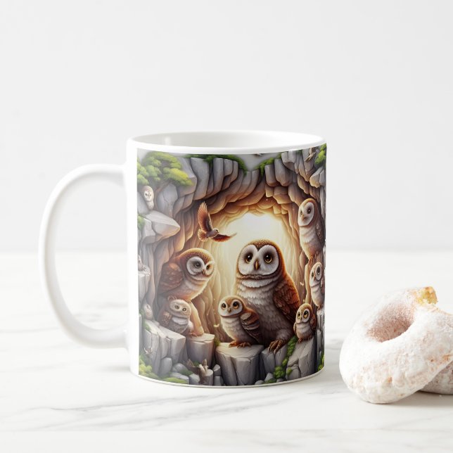 Taza De Café Cueva de lechuzas (Con donut)