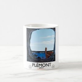 Taza De Café Cuevas de Plémont, cartel vintage de viaje a Jerse