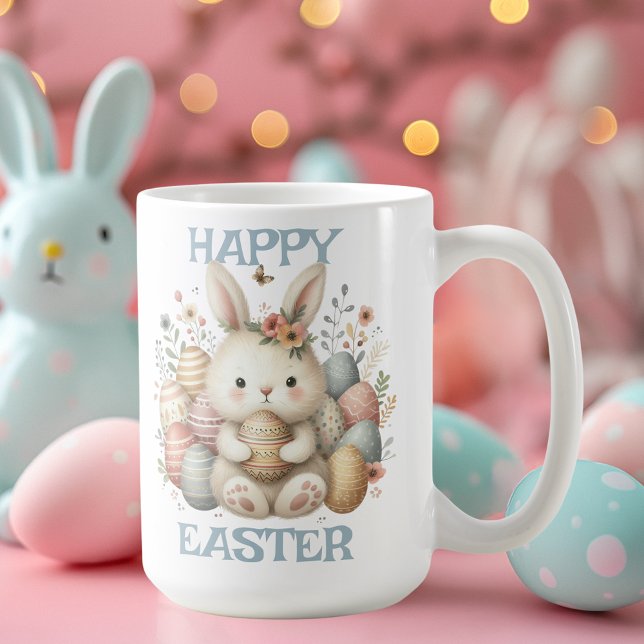 Taza De Café Cuidada acuarela Bunny Easter (Cute watercolor Bunny Easter Coffee Mug)