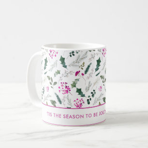 Taza De Café Cuidada acuarela Navidades de agujeros rosados