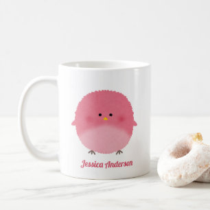 Taza De Café Cuidada coloración de pájaros rosados