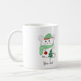 Taza De Café Cuidada Pequeña Hamster Feliz Navidad