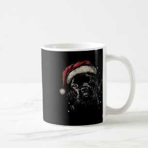 Taza De Café Cuidado Black Puppy Lab Santa Hat Xmas Perro Labra