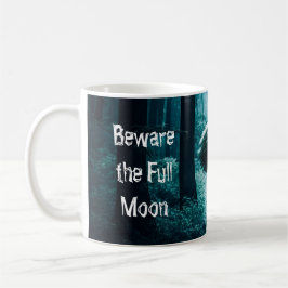 Taza De Café Cuidado con el café de Halloween de luna llena