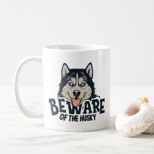 Taza De Café Cuidado con el Husky - Poster de cine de horror vi