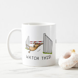 Taza De Café ¡Cuidado Con Esto! Perro - perro con agudeza diver
